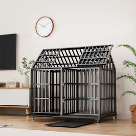 55" Heavy Duty Dog Crate Large Dog cage Strong Metal Dog Kennels and Crates for Large Dogs with 4 Lockable Wheels 55" Heavy Duty Dog Crate Large Dog cage Strong Metal Dog Kennels and Crates for Large Dogs with 4 Lockable Wheels