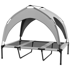 Elevated Dog Bed with Canopy, Raised Outdoor Pet Bed for Camping with Washable Breathable Mesh, 42" x 30" x 37" Elevated Dog Bed with Canopy, Raised Outdoor Pet Bed for Camping with Washable Breathable Mesh, 42" x 30" x 37"